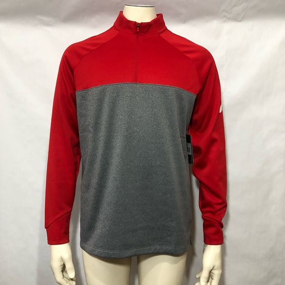 Nike Other - Nike Golf Dri Fit Half Zip Red & Grey Sweater